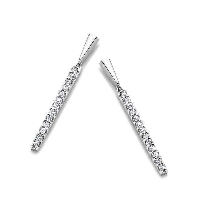 Silver Rose Oorring Stien