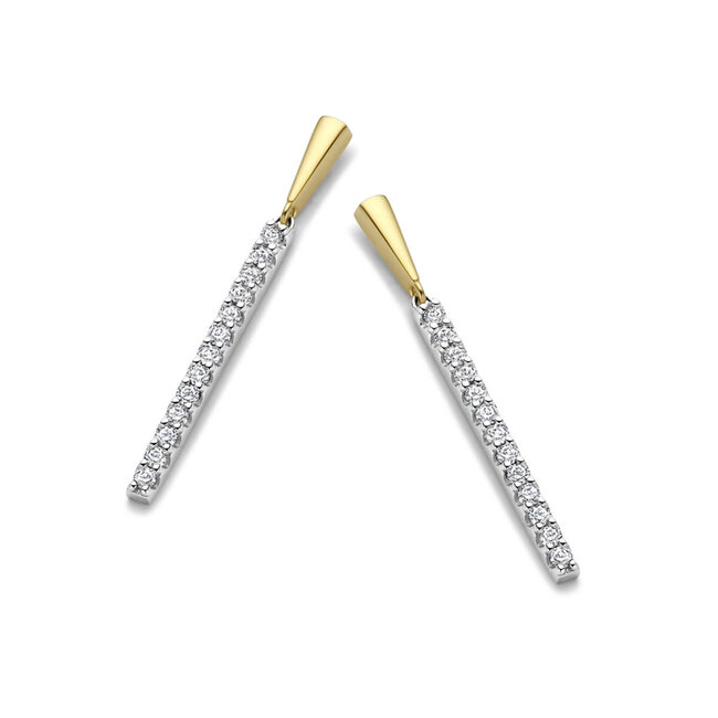 Silver Rose Oorring Stien