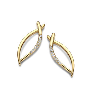 Silver Rose Oorring Pauline Goud