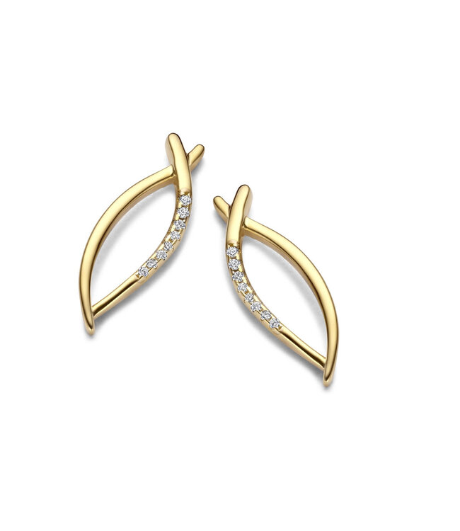 Silver Rose Oorring Pauline Goud