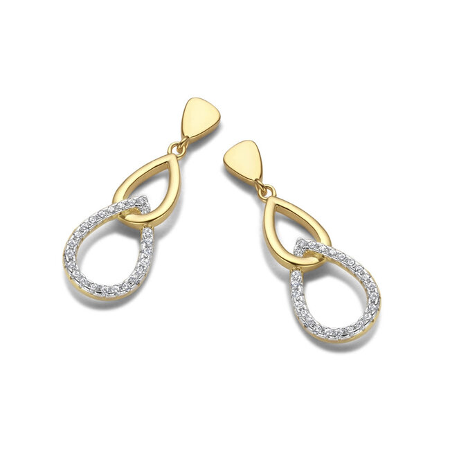 Silver Rose Oorring Febe Goud