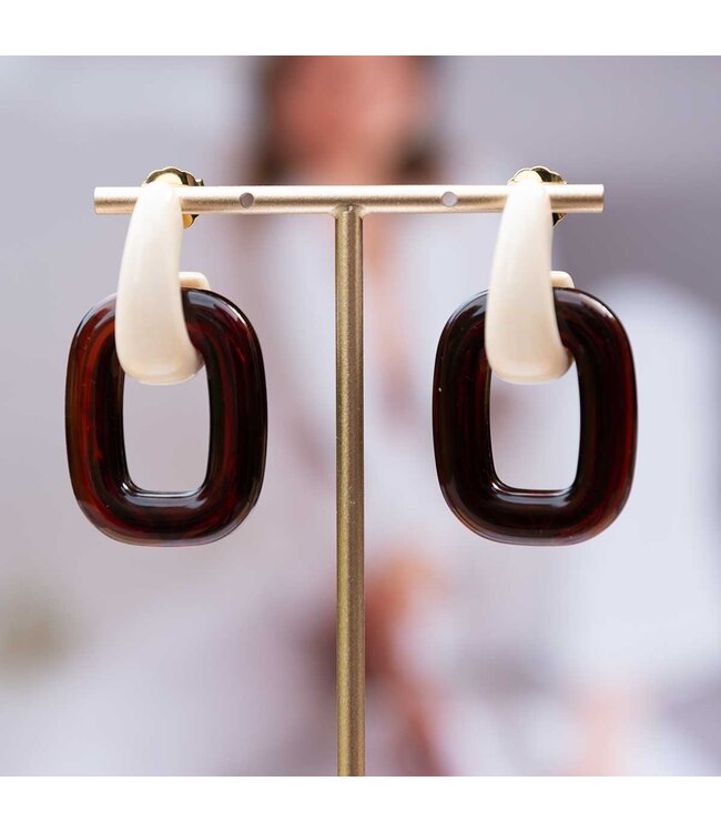Paviè Oorring Bianca Marrone – resin linkoorbel