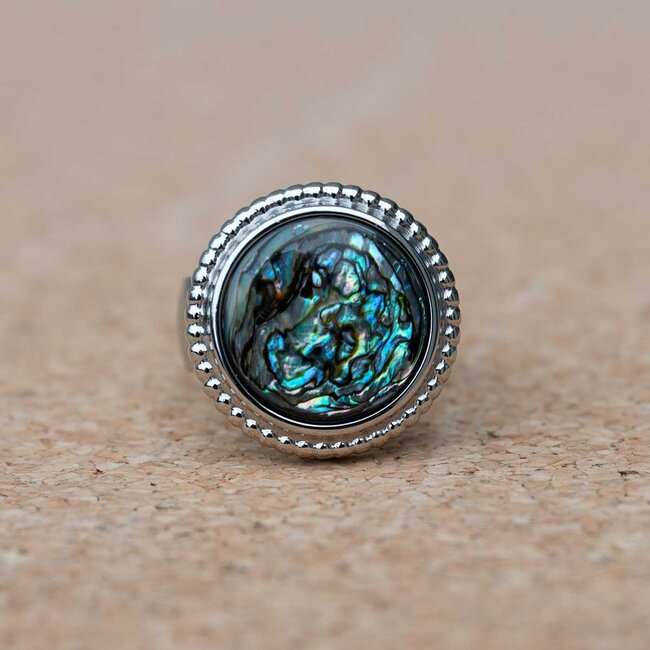 MelanO Ring met Abalone – 22mm