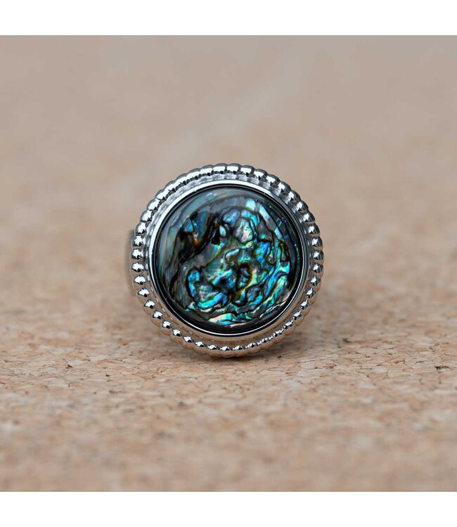 MelanO Ring met Abalone – 22mm