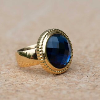 MelanO Ring Goud Lake Blue
