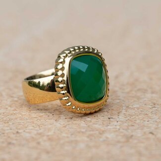 MelanO Ring Goud Ocean Green