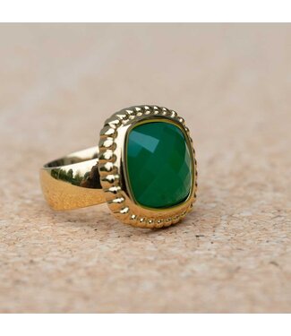 MelanO Ring Goud Ocean Green