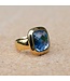 MelanO Ring Goud Jeans Blue