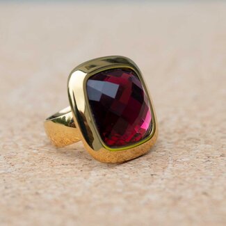 MelanO Ring Goud Fuchsia