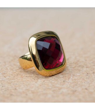 MelanO Ring Goud Fuchsia