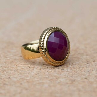 MelanO Ring Goud Raspberry