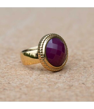 MelanO Ring Goud Raspberry