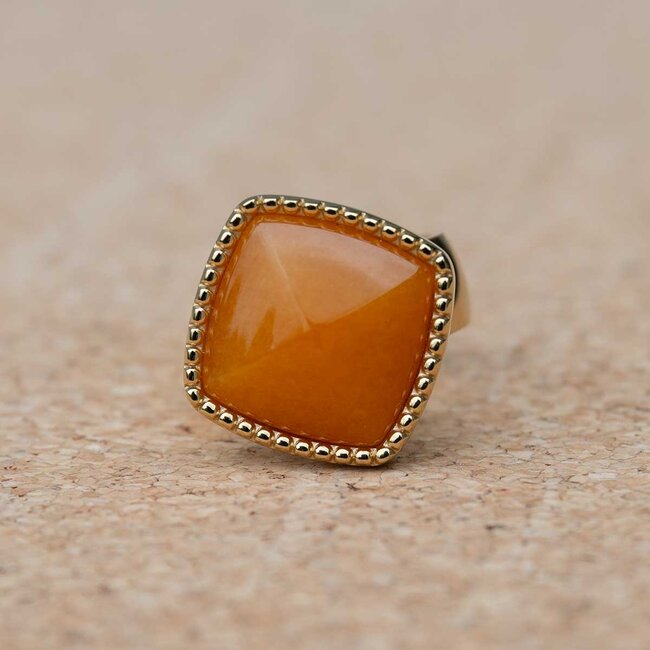 MelanO Ring met Yellow Jade – 22mm