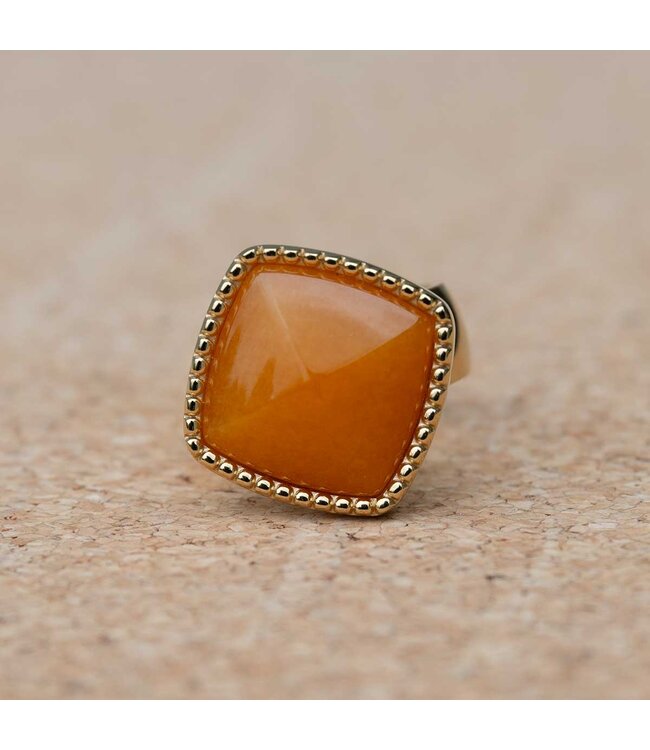 MelanO Ring met Yellow Jade – 22mm