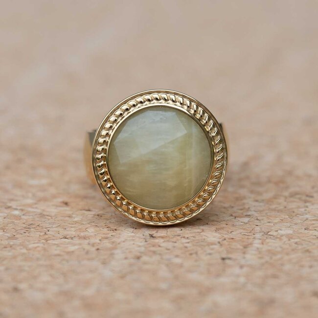 MelanO Ring met Yellow Calcite – 22mm