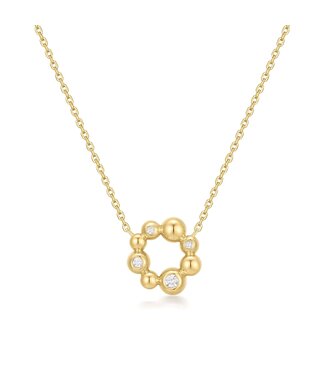 Ania Haie Halsketting Gold Asymmetric Beaded Circle