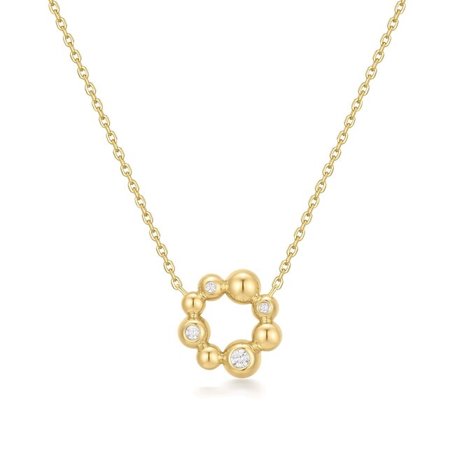 Ania Haie Halsketting Gold Asymmetric Beaded Circle