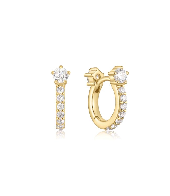 Ania Haie Oorring Gold Sparkling Pavé Huggie Hoop