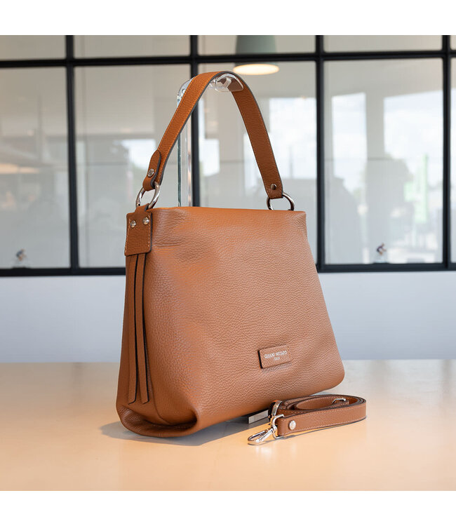 Carol J Leren handtas Giulia in cognac