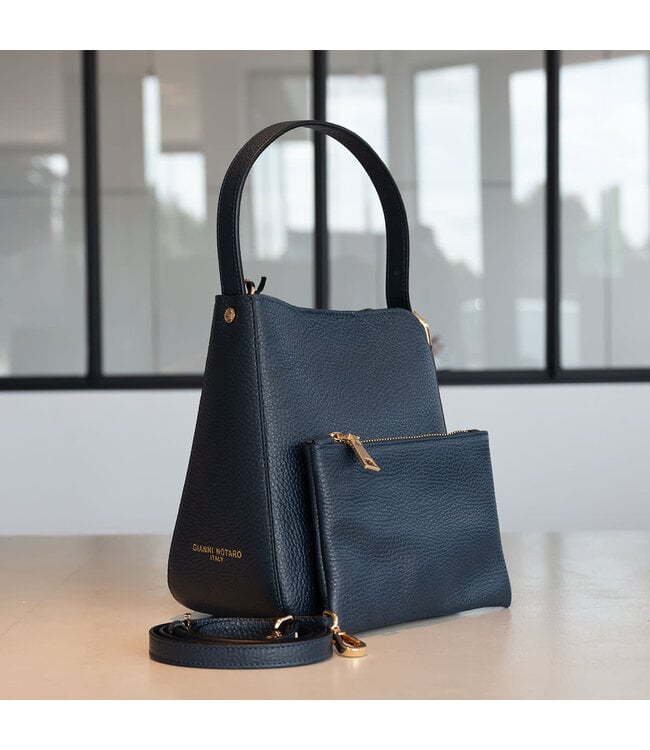 Carol J Leren handtas Alba in blauw