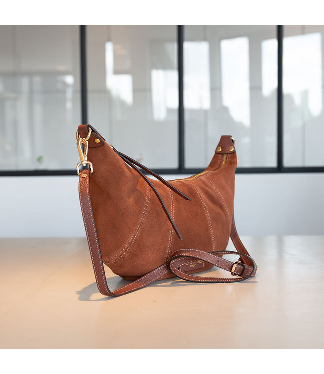 Carol J Suede handtas Carlotta in cognac