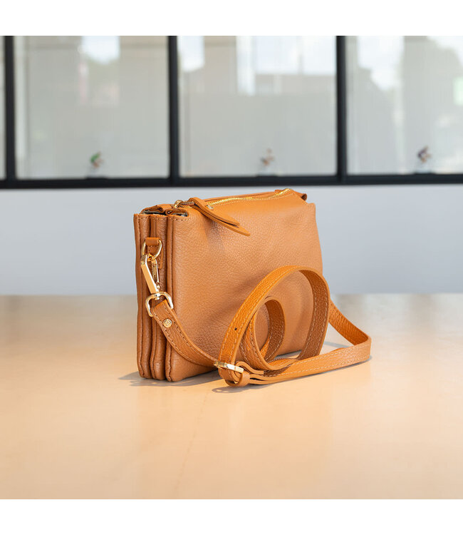 Carol J Leren handtas Harmonie in cognac