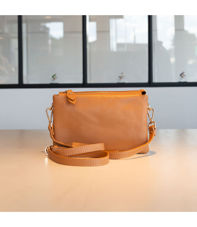 Carol J Leren handtas Harmonie in cognac