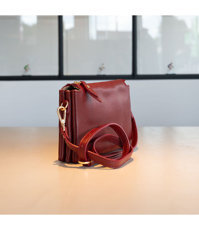 Carol J Leren handtas Harmonie in bordeaux