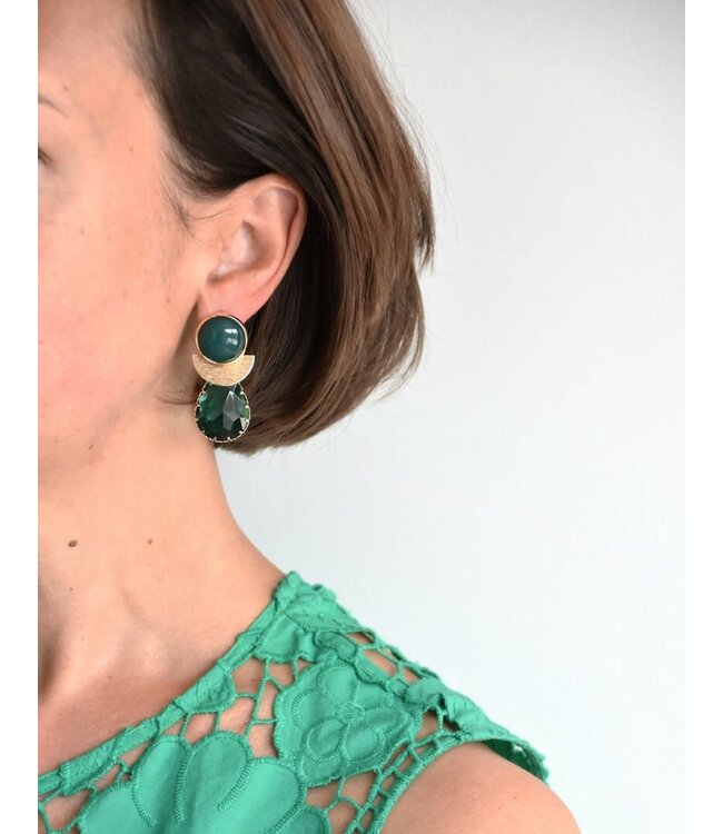 Maison Cachet Oorring Lustres Verts