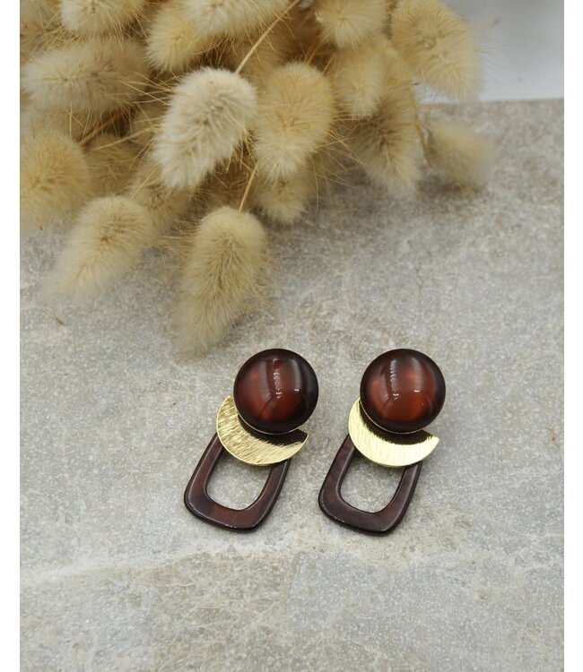 Maison Cachet Oorring Géométriques Chocolat