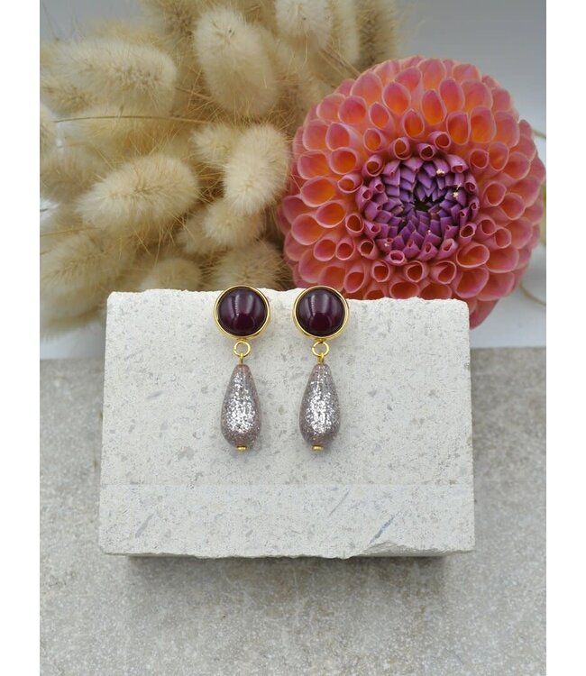 Maison Cachet Oorring Discètes Aubergine Brillant