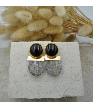 Maison Cachet Oorring Barres Rondes Noires