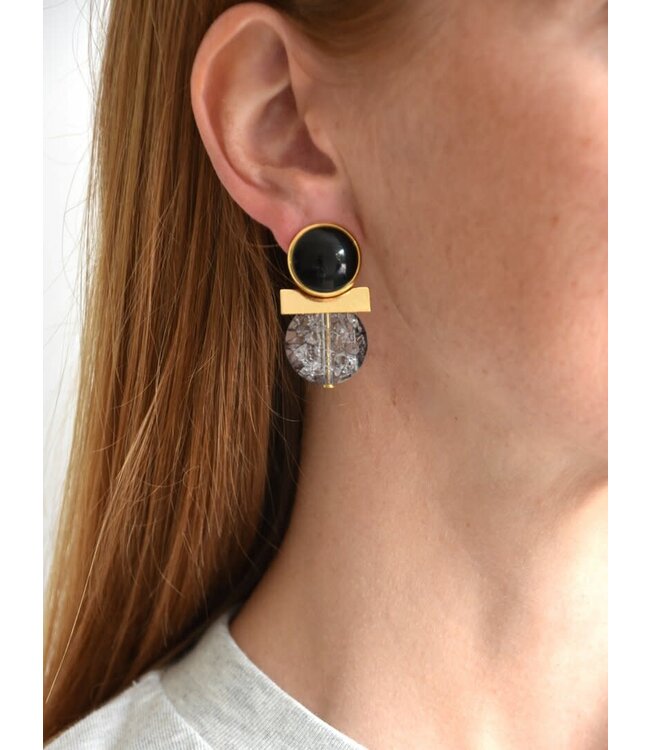 Maison Cachet Oorring Barres Rondes Noires