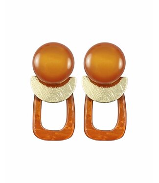 Maison Cachet Oorring Lunes Géométriques Cognac