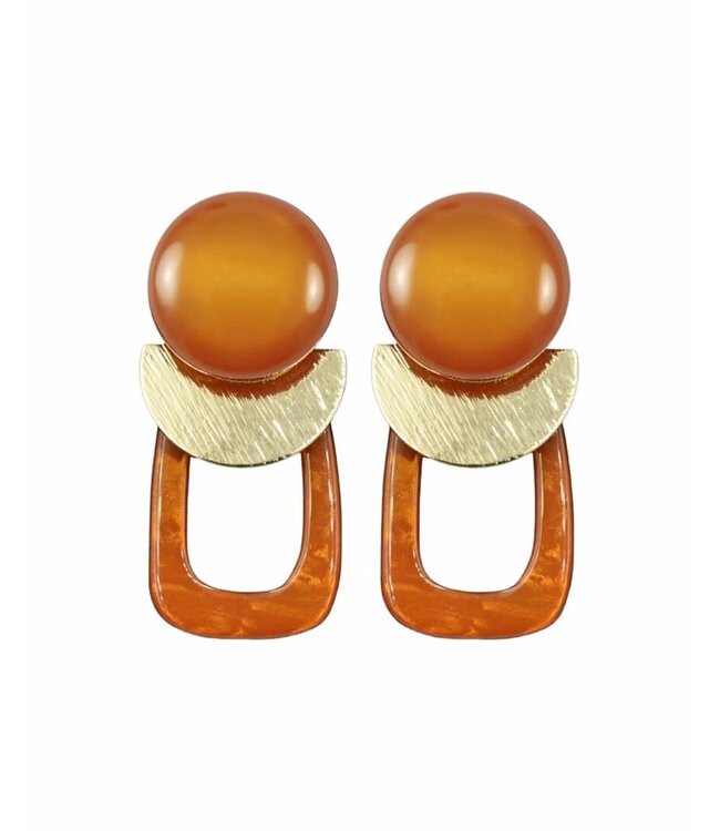 Maison Cachet Oorring Lunes Géométriques Cognac