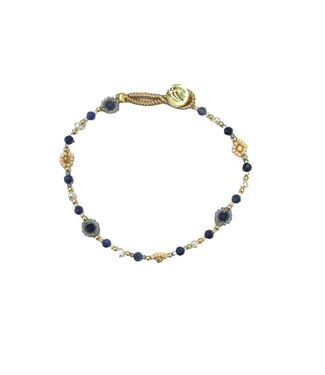 Ibu Jewels Ibu Jewels - Armband Lulu Flower Gold Grey