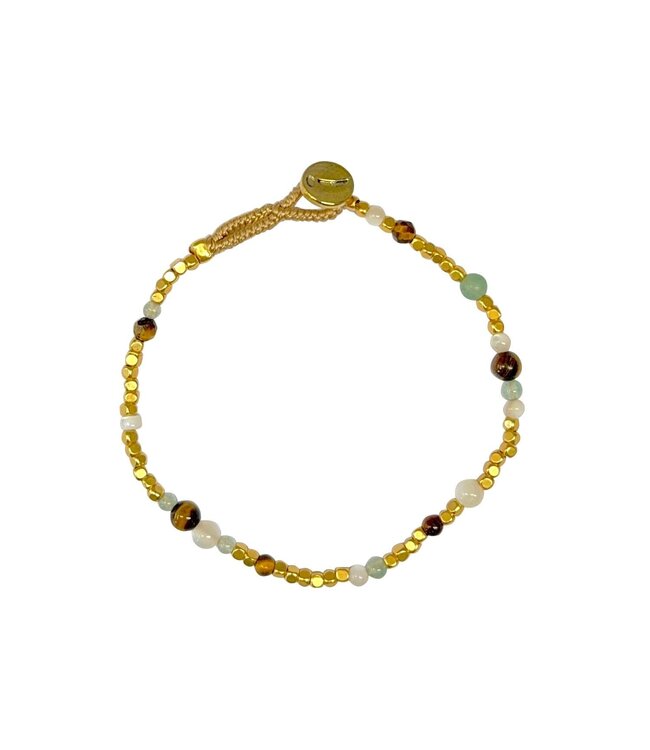 Ibu Jewels Ibu Jewels - Armband Joanie Mix Antique Beige