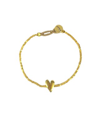 Ibu Jewels Ibu Jewels - Armband Joanie 1 Heart Gold