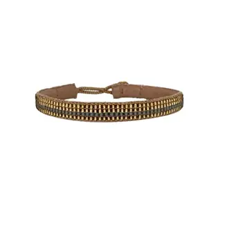 Ibu Jewels Armband Gold Stripe Grey