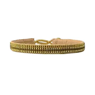 Ibu Jewels Armband Gold Stripe Bronze