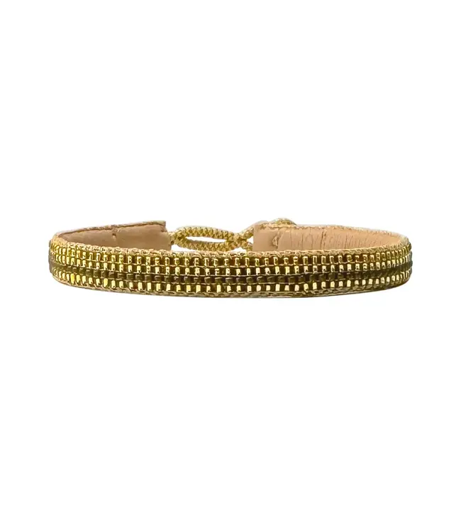 Ibu Jewels Armband Gold Stripe Bronze