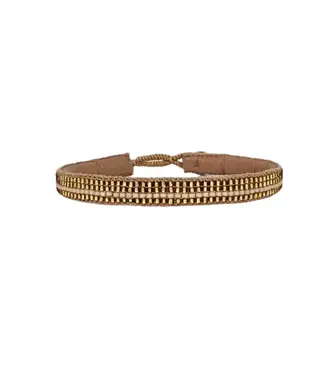 Ibu Jewels Ibu Jewels - Armband Gold Stripe Antique Beige