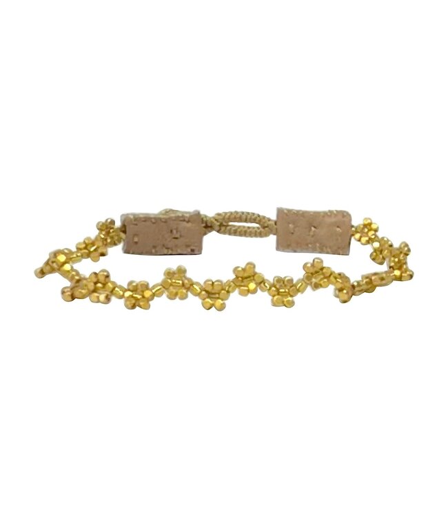Ibu Jewels Armband Cap Flower Gold