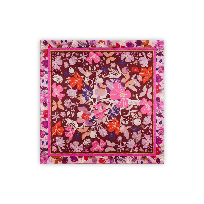 Codello Sjaal Printed Square Flowers Red