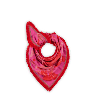 Codello Sjaal Jacquard Triangle Mix Flowers Pink