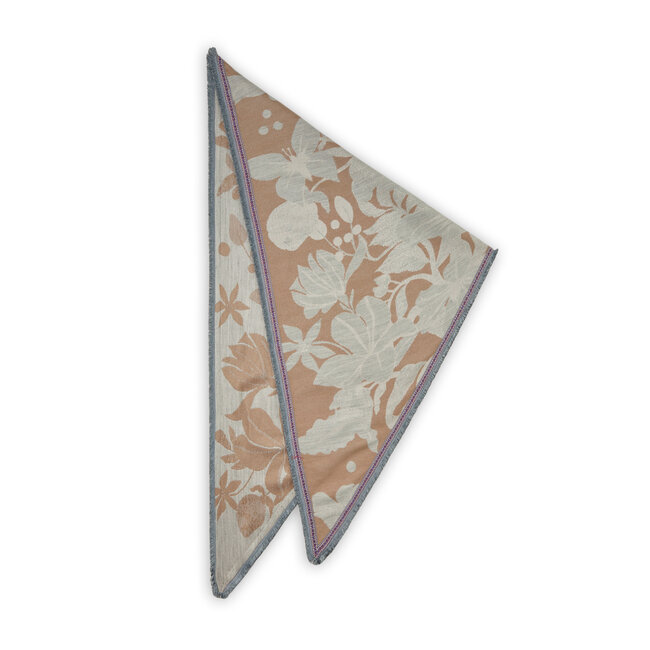 Codello Sjaal Jacquard Triangle Mix Flowers Grey