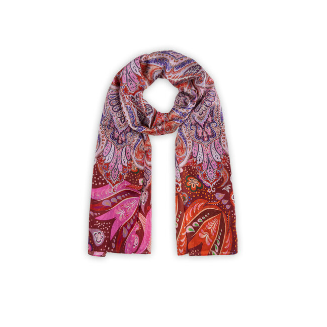 Codello Sjaal Printed Pongé Paisley Pink