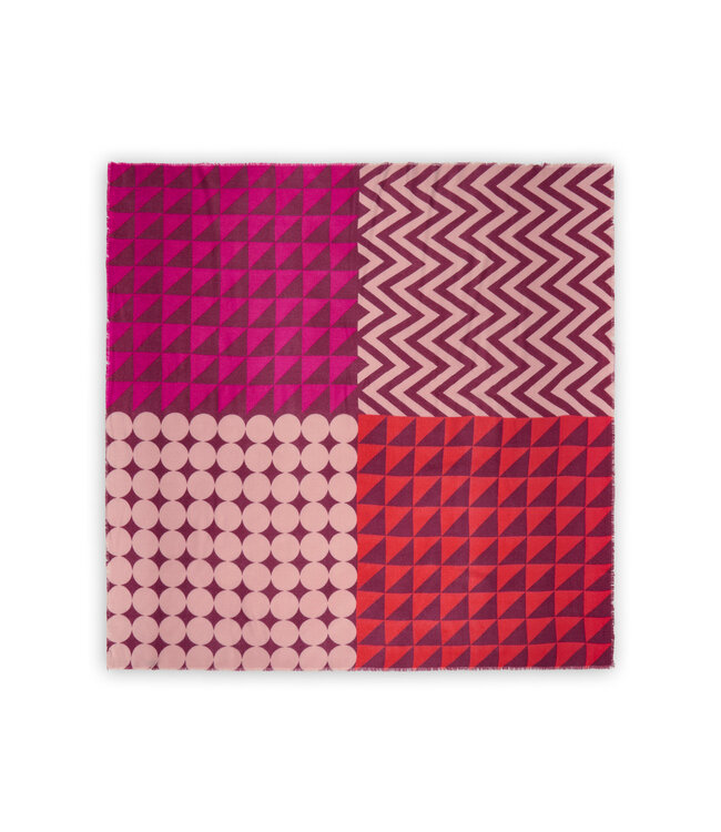 Codello Sjaal Printed Square Graphic Mix Pink