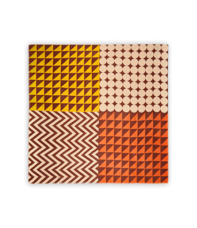 Codello Sjaal Printed Square Graphic Mix Orange