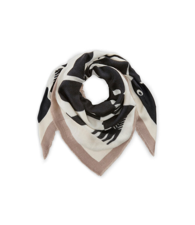 Codello Sjaal Printed Square Horse White